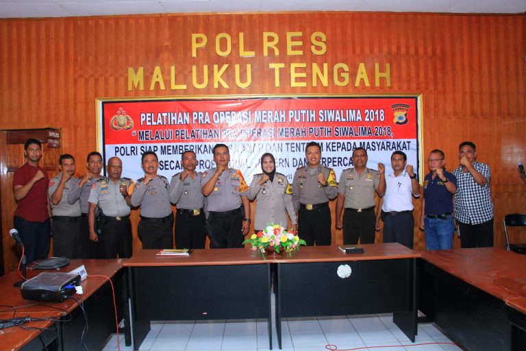 Polres Maluku Tengah Melaksanakan Latihan Pra Operasi Merah Putih Siwalima 2018