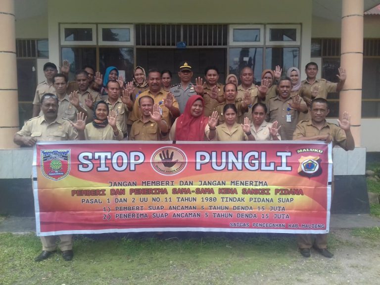 Sosialisasi Tim Satgas Saber Pungli Kabupaten Maluku Tengah di Kantor Dinas Tenaga Kerja dan Transmigrasi
