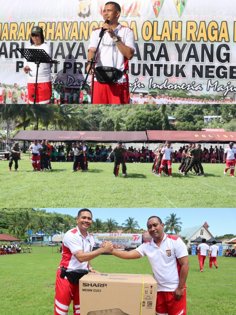 Olahraga Bersama TNI-Polri di Polres Malteng Wujud Sinergitas Jelang Hari Bhayangkara ke-77 Tahun