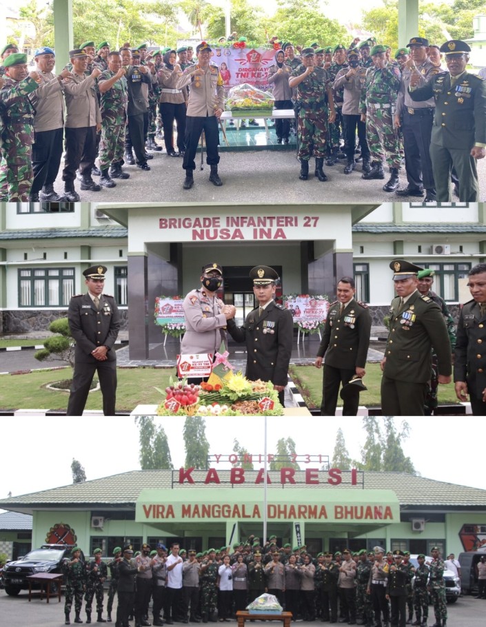 POLRES MALTENG : Di Hari Jadi TNI ke-77, Kapolres Malteng Berikan Surprise ke Makodim 1502/Masohi