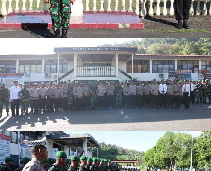 POLRES MALTENG : Tingkatkan Sinergitas, Polres Malteng Laksanakan Apel Gabungan TNI-POLRI