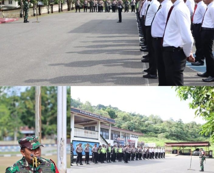 Apel Gabungan TNI-POLRI Di Polres Malteng