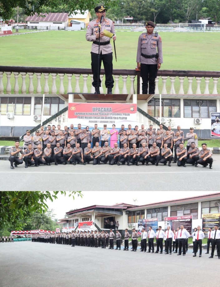 Kapolres Malteng Pimpin Upacara Korps Raport Kenaikan Pangkat Personel