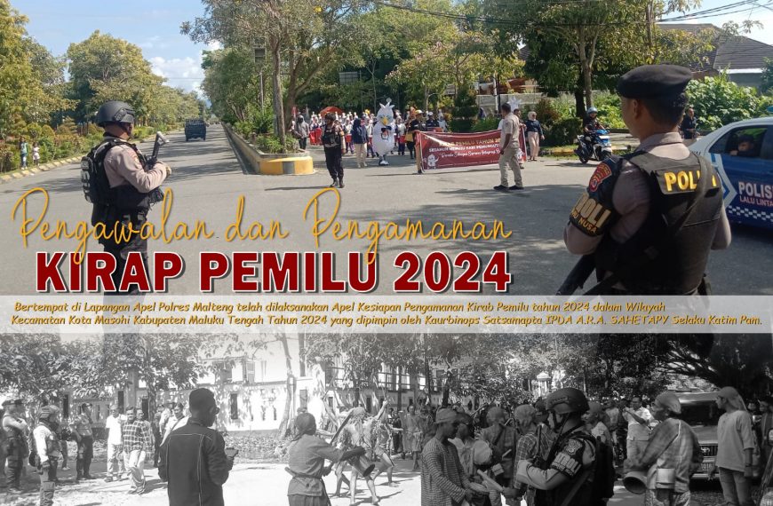 Kirab Pemilu 2024 di Kantor KPU Maluku Tengah Mendapat Pengamanan Polisi