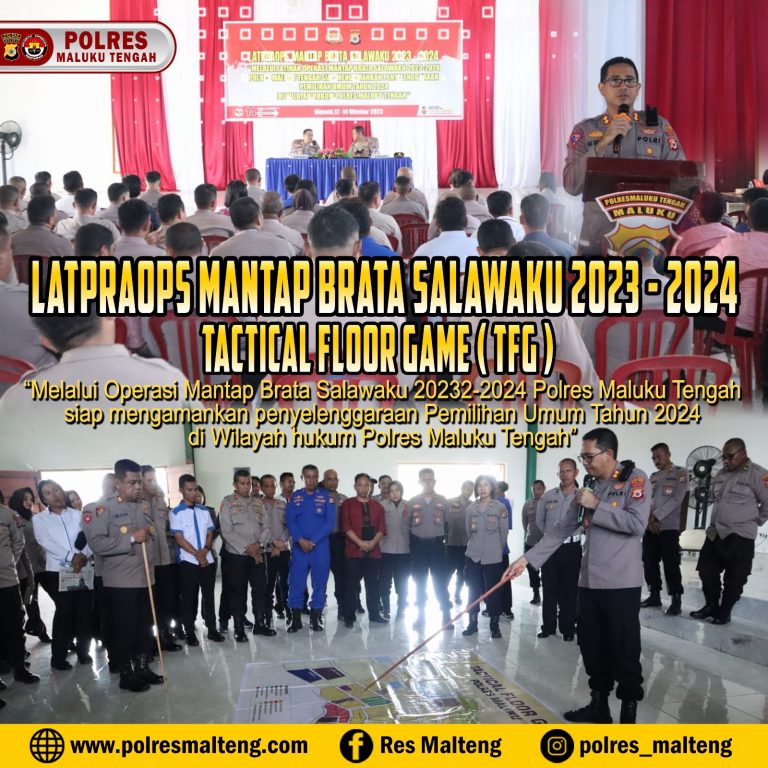 Persiapan Pengamanan Pemilu 2024, Polres MAlteng Gelar Lat Pra Ops Mantap Brata Salawaku 2023-2024