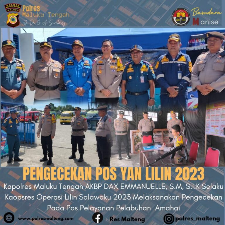 Hari Pertama Operasi Lilin 2023, Kapolres Maluku Tengah Sidak Pos Pengamanan Dan Pos Pelayanan