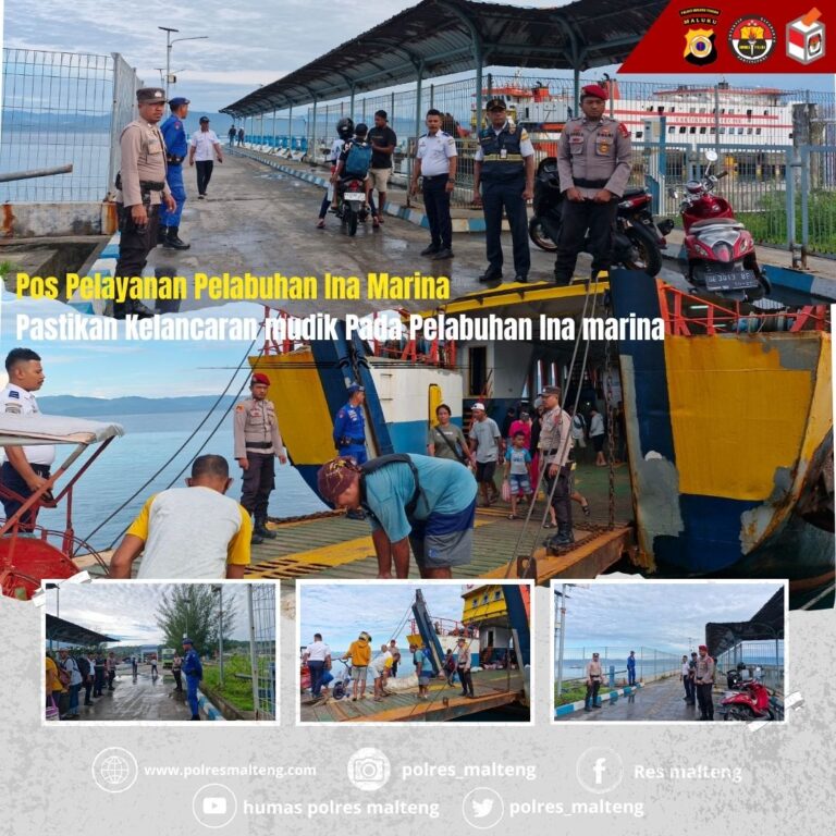 Ops Ketupat 2024, Personil Pos Yan Laksanakan Pengamanan Di Pelabuhan Feri Masohi