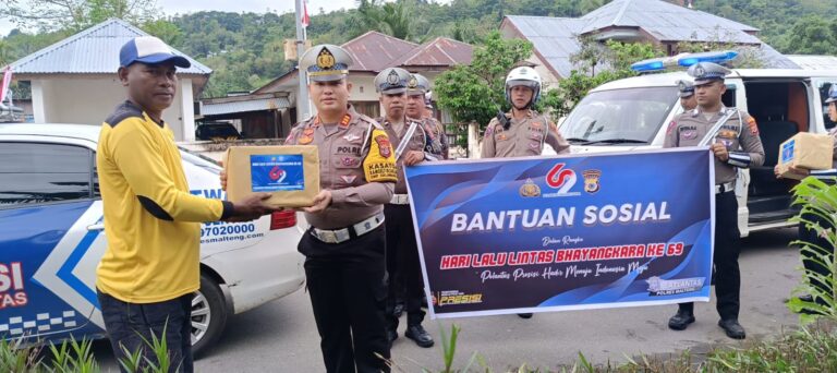 Peringati HUT Polantas ke-69, Satlantas Polres Malteng Bagikan puluhan Bansos